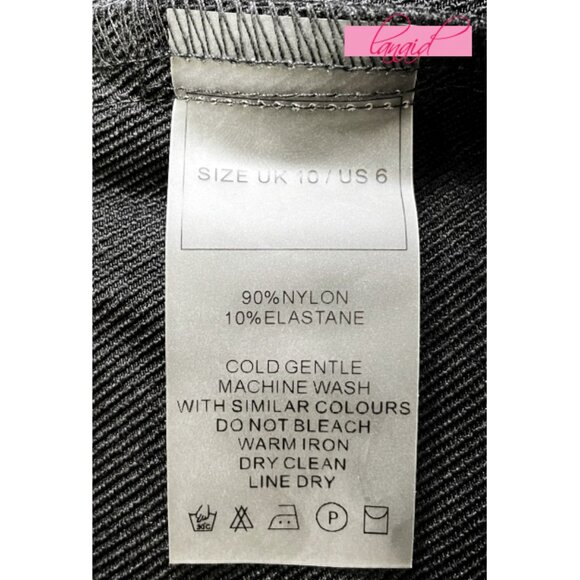 Maniere De Voir Cargo Pants Marble Matte Chain Black High-Rise Waist Edgy Gothic - Picture 9 of 10